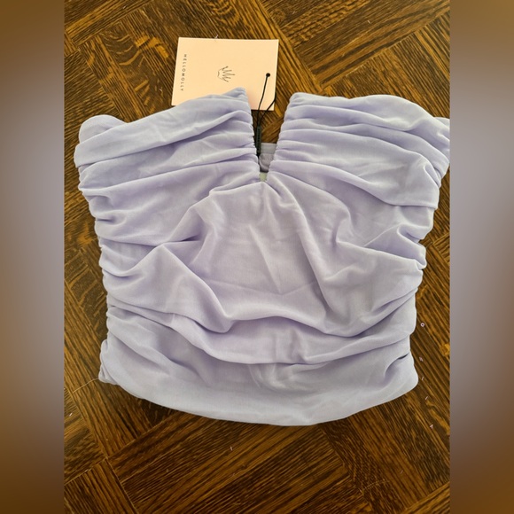 hello molly strapless mesh crop top, lilac, small/04, BRAND NEW NWT!!!! - Picture 2 of 7